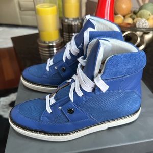 Brand: Jimmy Choo, Python blue high sneakers
